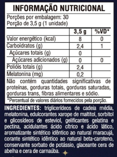 Tabela Nutricional Somnia